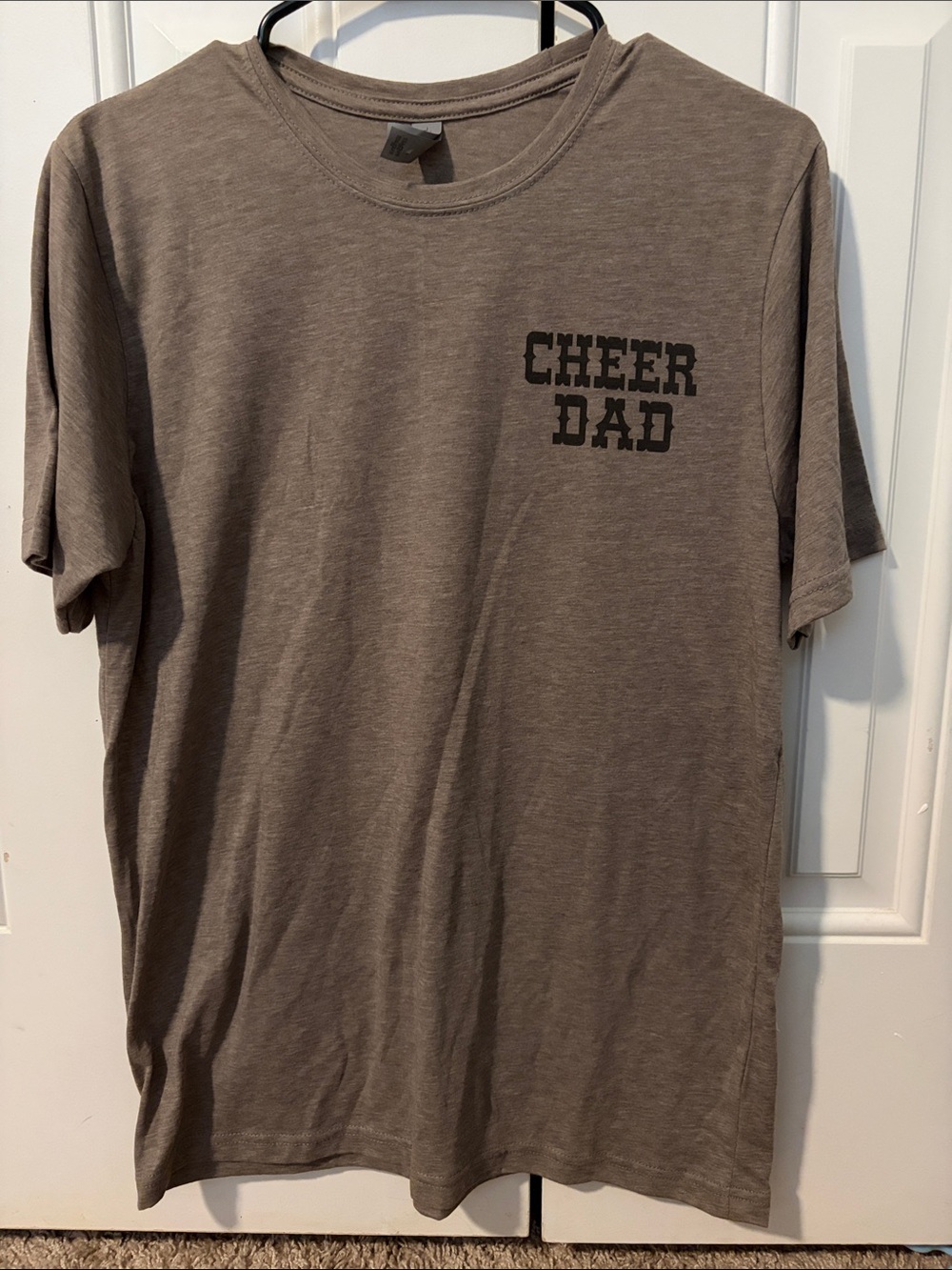 Next Level Apparel Taupe "CHEER DAD" Short Sleeve Tee